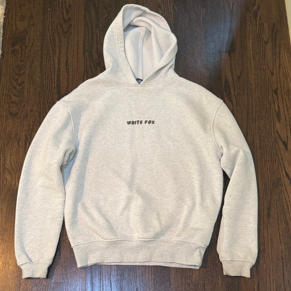 White fox Light Gray Leisure hoodie